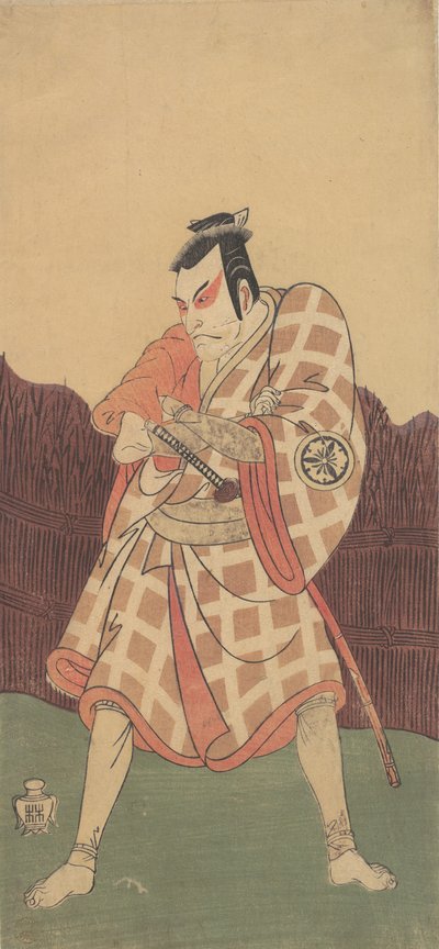 Der dritte Matsumoto Koshiro in der Rolle des Matsuomaru in Sugawara, Sommer 1768 von Shunsho