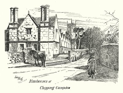 Armenhäuser in Chipping Campden (Gravur) von Sidney Heath