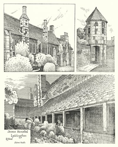 Jesus Hospital, Lyddington, Rutland (Gravur) von Sidney Heath