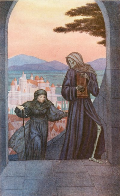 Die Goldene Legende: Der Totentanz (Farblithografie) von Sidney Meteyard