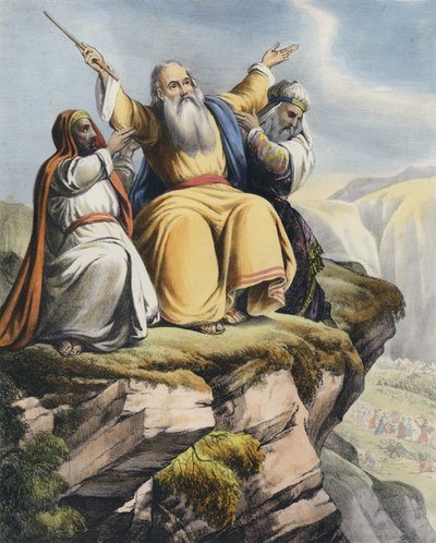 Moses betet für den Erfolg Israels gegen die Amalekiter von Siegfried Detler Bendixen
