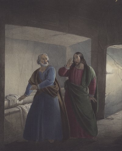 Petrus und Johannes am Grab. Er ist auferstanden. von Siegfried Detler Bendixen