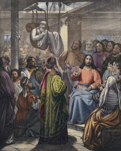 Der Gelähmte wird von seinen Freunden zu Christus gebracht von Siegfried Detler Bendixen