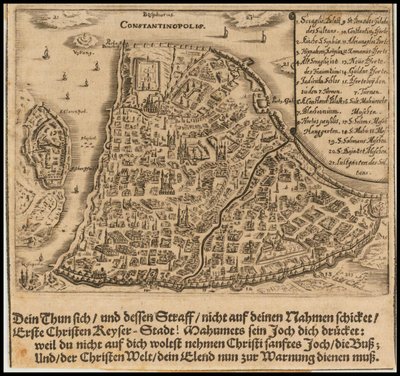 Karte von Konstantinopel von 1668 von Sigmund von Birken von Sigmund von Birken