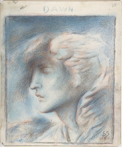 Morgendämmerung (Kopf des Hypnos) von Simeon Solomon