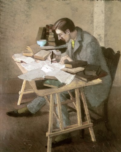 Porträt von Lytton Strachey von Simon Albert Bussy