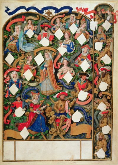 Add Ms 12531 f.10 Stammbaum von John of Gaunt von Simon Bening