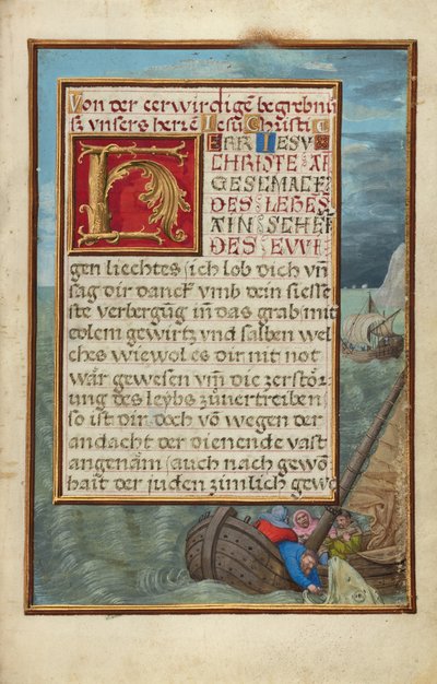 Rand mit Jona ins Meer geworfen von Simon Bening