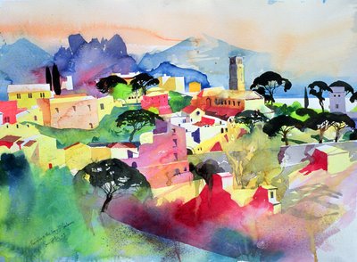 Ravello und die Bucht von Salerno, 2003 von Simon Fletcher