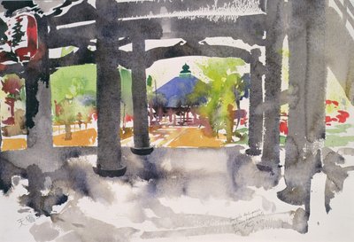 Tempel Eingang, Amanohashidate von Simon Fletcher