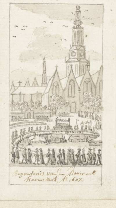 Begräbnis von Jacob van Heemskerck in der Oude Kerk in Amsterdam, 1607 von Simon Fokke