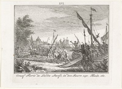Der Tod von Floris III. von Holland in Antiochia, 1784 von Simon Fokke