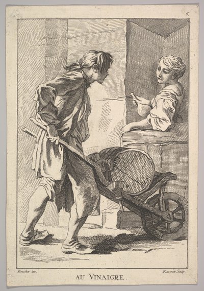 Umgekehrte Kopie von Au Vinaigre Vinegar, aus Le Cris de Paris, 18. Jahrhundert von Simon Francois Ravenet