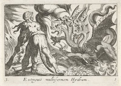 Herkules im Kampf mit der Hydra von Lerna von Simon Frisius