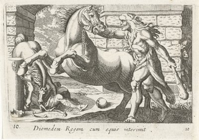 Herkules zähmt die Pferde des Diomedes von Simon Frisius