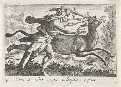 Herkules fängt die Hirschkuh von Cerynea von Simon Frisius