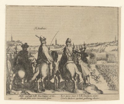 Matthias und der Prinz von Oranien halten Revue über das Staatsheer, 1578 von Simon Frisius