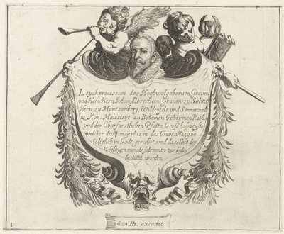Titelblatt für den Begräbniszug von Johann Albrecht, Graf von Solms, 1623 von Simon Frisius