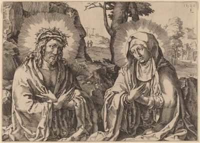 Der Erlöser und die Jungfrau von Simon Frisius after Lucas van Leyden