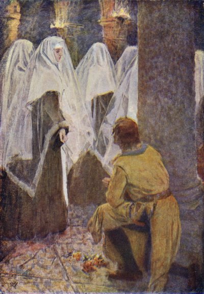Illustration zu Sir Walter Scotts Der Talisman (Farblithografie) von Simon Harmon (after) Vedder