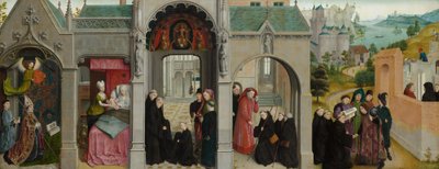 Szenen aus dem Leben des hl. Bertin - Verkündigung mit Propheten und Evangelisten von Simon Marmion