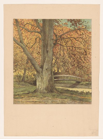 Baum am Bach im Herbst von Simon Moulijn (attributed to)