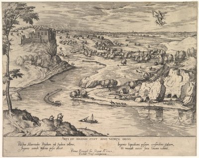 Flusslandschaft mit Merkur, der Psyche entführt, ca. 1595 von Simon Novellanus