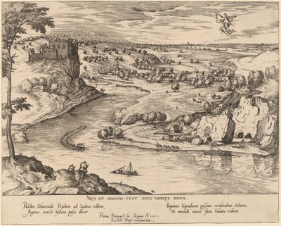Flusslandschaft mit Merkur und Psyche von Simon Novellanus after Pieter Bruegel the Elder