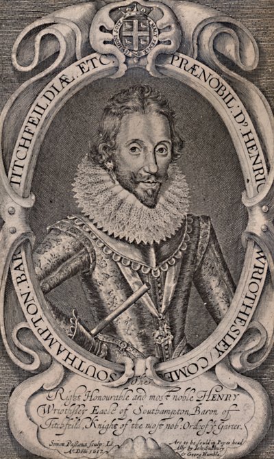 Henry Wriothesley, Earl of Southampton, Patron von William Shakespeare, ca. 1617, 1894 von Simon de Passe