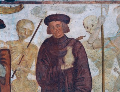 Der Tod mit dem Doktor (Detail) von Simone II Baschenis