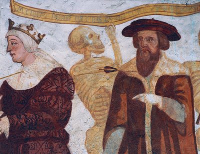 Der Tod mit dem Herzog (Detail) von Simone II Baschenis