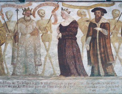 Tod mit dem König, der Königin und dem Doktor (Detail) von Simone II Baschenis