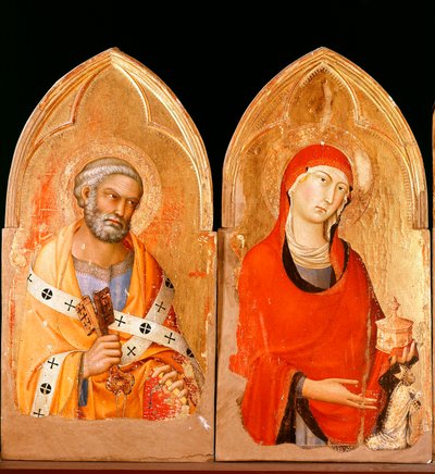 Heiliger Petrus und Maria Magdalena. Polyptychon von Orvieto von Simone Martini