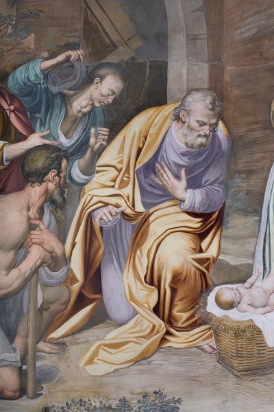 Die Anbetung der Hirten, 1578-82 (Detail) von Simone Veneziano Peterzano