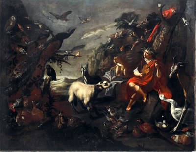 Orpheus und die Tiere. Gemälde aus dem Umfeld von Sinibaldo Scorza (1589-1631) von Sinibaldo Scorza