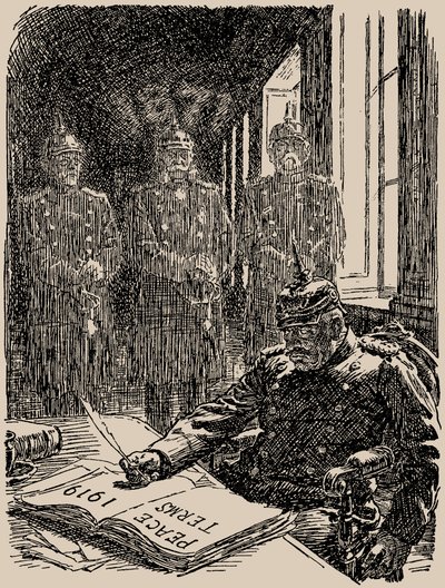 Geister in Versailles. Punch, 7. Mai 1919, 1919 von Sir Bernard Partridge