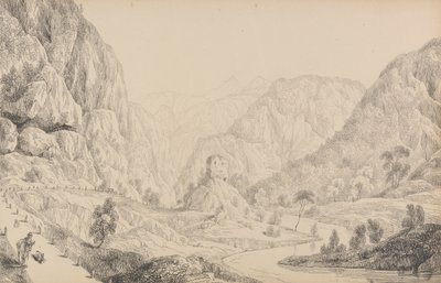 Album mit 30 Ansichten in Tirol und Italien: Blick auf den Eisak bei Mittenwald, 27. Okt. 1840 von Sir Charles D