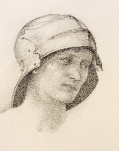 Frau mit Hut, Detail aus einem Skizzenbuch, um 1880er von Sir Edward Burne Jones