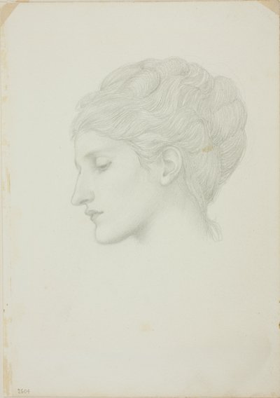 Frauenkopf im Profil nach links von Sir Edward Burne Jones