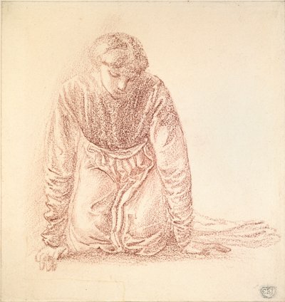 Kniende Figur einer Frau, spätes 19. Jahrhundert von Sir Edward Coley Burne Jones