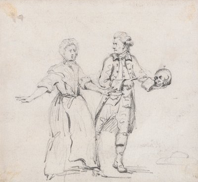 Zwei Figuren mit einem Schädel von Sir George Howland Beaumont seventh Baronet