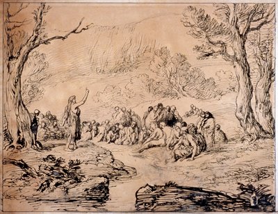 Johannes predigt in der Wüste, 1883 von Sir John Gilbert