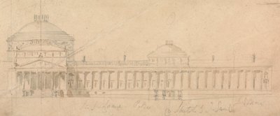 Skizze einer Halb-Fassade für einen Königspalast, Hyde Park, London von Sir John Soane