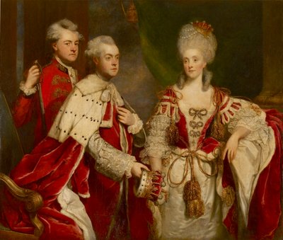 George, 2. Earl Harcourt, seine Frau Elizabeth und Bruder William, 1780 von Sir Joshua Reynolds