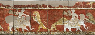 Sogdische Kunst: Wandmalerei aus der Roten Halle des Palastes in Varakhsha von Sogdian Sogdian