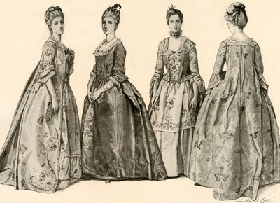 Kleidung während der Herrschaft von Georg II. 1735-1760 von Sophie B. Steel