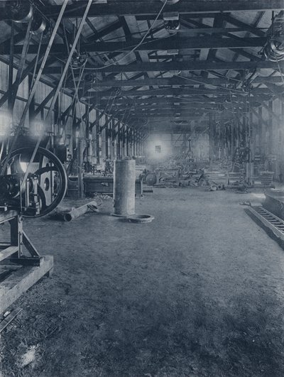 Innenansicht, Werkstätten der Geldenhuis Deep Level Gold Mining Company von South African Photographer