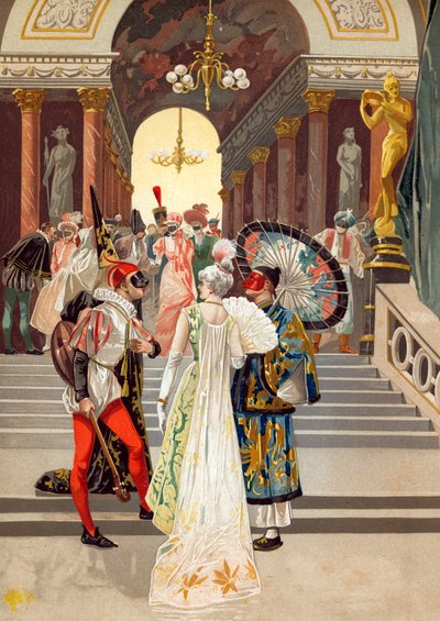Ein Maskenball in Paris Ende des 18. Jahrhunderts von Spanish School