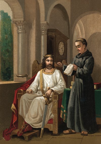 Karl der Große und Alkuin von Spanish School