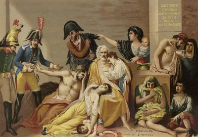Kopie eines Gemäldes mit dem Titel Hunger von Spanish School